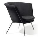 H57 Armchair, Chrome-plated, Suede leather, Black