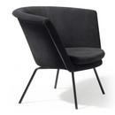 H57 Armchair, Powdercoated black, Suede leather, Black