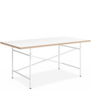 Children's Table Eiermann, 150 x 75 cm, Melamine white with oak edges, White