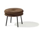 Stool Little Tom, 2-layer, Suede leather mocca