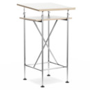 High Desk Milla, 50cm, Chrome, White melamine with oak edges