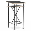 High Desk Milla, 50cm, Black, Linoleum nero (Forbo 4023) with oak edges