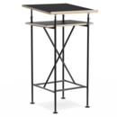 High Desk Milla, 50cm, Black, Black melamine with oak edges