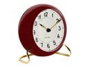 AJ Station Table Clock, burgundy / white