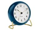 AJ Station Table Clock, petrol blue / white