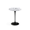 Saarinen Round Side Table, 41 cm, Black, Arabescato marble (white with grey tones)