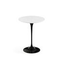 Saarinen Round Side Table, 41 cm, Black, Laminate white