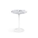 Saarinen Round Side Table, 41 cm, White, Arabescato marble (white with grey tones)