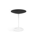 Saarinen Round Side Table, 41 cm, White, Lacquer black