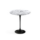 Saarinen Round Side Table, 51 cm, Black, Arabescato marble (white with grey tones)