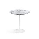 Saarinen Round Side Table, 51 cm, White, Arabescato marble (white with grey tones)