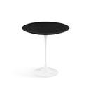 Saarinen Round Side Table, 51 cm, White, Lacquer black
