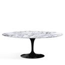 Saarinen Oval Dining Table, L 198 cm x  W 121 cm, Black, Arabescato marble (white with grey tones)