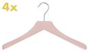 Coat Hangers 0112 Set of 4, Pale rose, Chrome polished