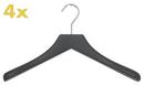 Coat Hangers 0112 Set of 4, Slate black, Chrome polished