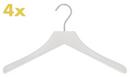 Coat Hangers 0112 Set of 4, Snow white, Chrome matt