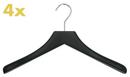Coat Hangers 0112 Set of 4, Black, Chrome polished