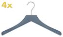 Coat Hangers 0112 Set of 4, Steel blue, Chrome polished
