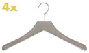 Coat Hangers 0112 Set of 4, Cement, Chrome polished