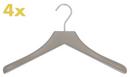Coat Hangers 0112 Set of 4, Cement, Chrome matt