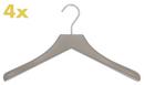 Coat Hangers 0112 Set of 4, Cement, Chrome matt