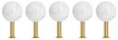 Dots Stone Wall Hooks Set of 5, Bianco Carrara / brass