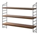 String Pocket, Shelves walnut, panels black