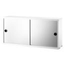 String System Cabinet With Mirror Doors, White