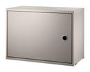 String System Cabinet with swing door, Beige lacquered