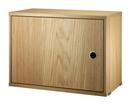 String System Cabinet with swing door, Oak veneer