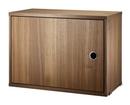 String System Cabinet with swing door, Walnut veneer