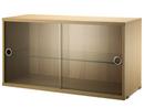 String System Display Cabinet With Sliding Glass Doors, Oak veneer