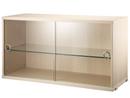 String System Display Cabinet With Sliding Glass Doors, Ash veneer