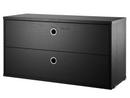 String System Drawer Unit, 78 x 30 cm, Black ash veneer