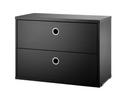 String System Drawer Unit, 58 x 30 cm, Black ash veneer