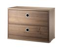 String System Drawer Unit, 58 x 30 cm, Walnut veneer