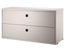 String System Drawer Unit, 78 x 30 cm, Beige lacquered