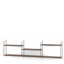 String System Shelf L, 20 cm, Black, Walnut veneer