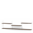 String System Shelf L, 20 cm, White, Walnut veneer