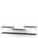 String System Shelf L, 30 cm, White, Black ash veneer