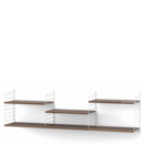 String System Shelf L, 30 cm, White, Walnut veneer