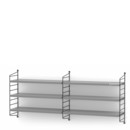 String System Shelf M, 20 cm, Black, Grey lacquered