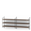 String System Shelf M, 20 cm, Black, Walnut veneer