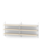 String System Shelf M, 20 cm, White, Ash veneer