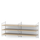 String System Shelf M, 30 cm, Grey, Oak veneer