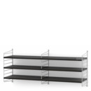 String System Shelf M, 30 cm, Grey, Black ash veneer