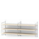 String System Shelf M, 30 cm, Grey, Ash veneer