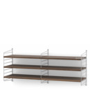 String System Shelf M, 30 cm, Grey, Walnut veneer