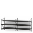 String System Shelf M, 30 cm, Black, Black ash veneer