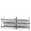 String System Shelf M, 30 cm, Black, Grey lacquered